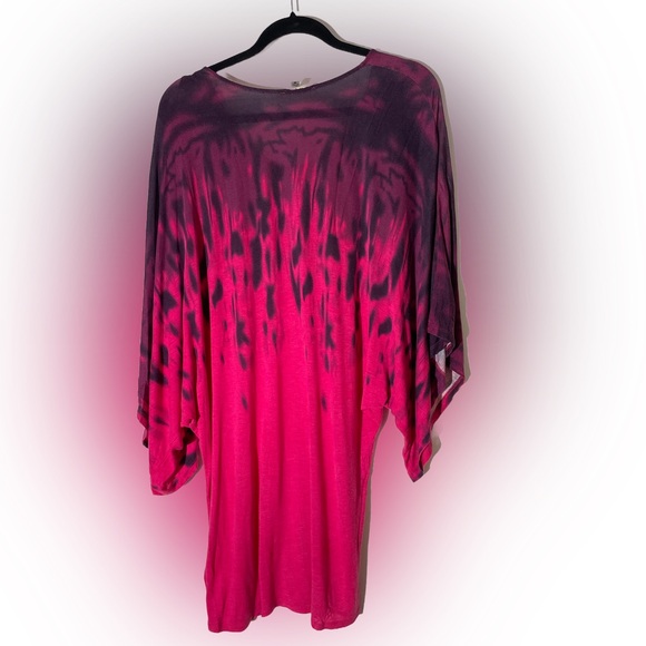 URBAN OUTFITTERS, COPE, pink and purple dyed long shirt dress, Size US M - Picture 2 of 4